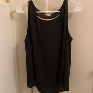 3/$15 ✨ Black chiffon blouse with gold highlight